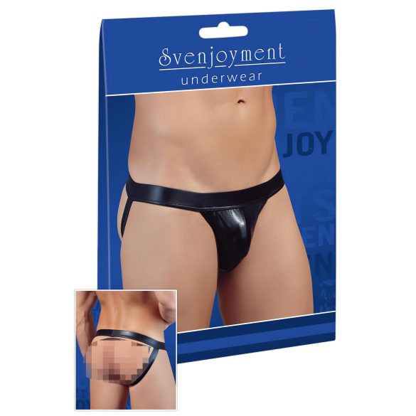 Błyszcząca minimalistyczna bielizna męska (czarna) - XL