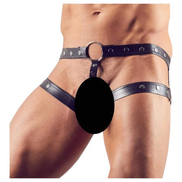 Svenjoyment - uprząż z pierścieniem erekcyjnym (czarny) - M/L