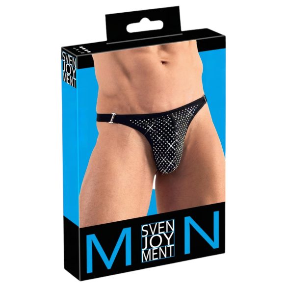 Svenjoyment - męskie stringi z cekinami (czarne) - M