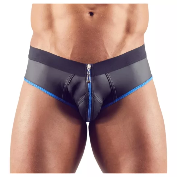 Svenjoyment - jockstrap męski z otwartym krokiem - czarno-niebieski
