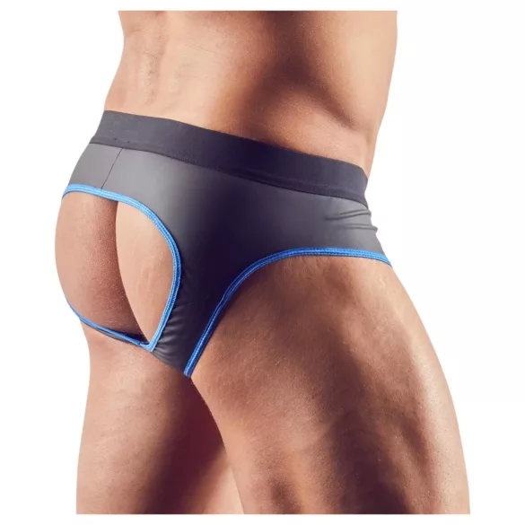 Svenjoyment - jockstrap męski z otwartym krokiem - czarno-niebieski