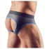 Svenjoyment - jockstrap męski z otwartym krokiem - czarno-niebieski - XL