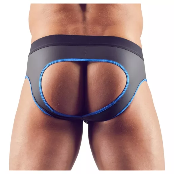 Svenjoyment - jockstrap męski z otwartym krokiem - czarno-niebieski - XL