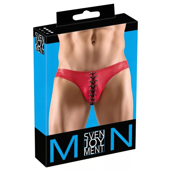 Svenjoyment - slip męski sznurowany - czarny/czerwony