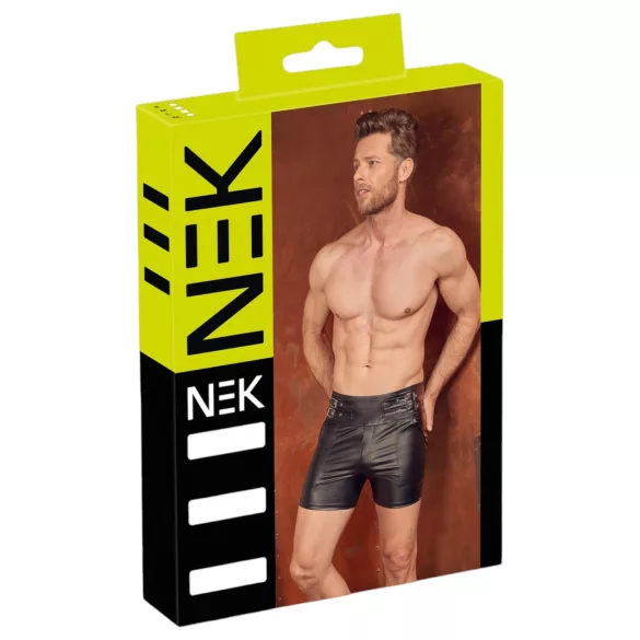 NEK - męskie szorty - przedłużane - metalowa klamra - czarne - L
