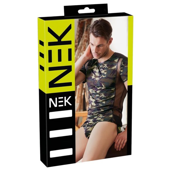 NEK - męska koszulka moro (zielono-brązowa)