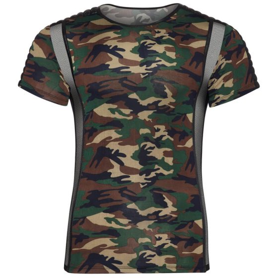 / NEK - męska koszulka z kamuflażowym wzorem (zielono-brązowa)