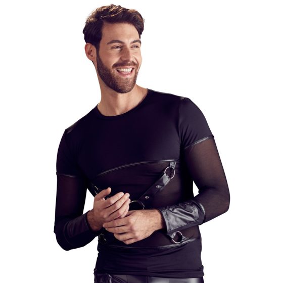 NEK - Męska bluzka na ramiączkach z długim rękawem (czarna)