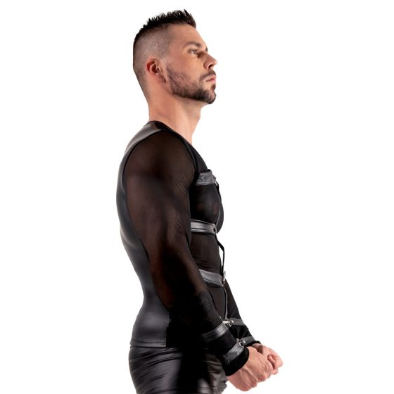 Svenjoyment - Męska koszulka z długim rękawem i paskiem na klatkę piersiową (czarny)