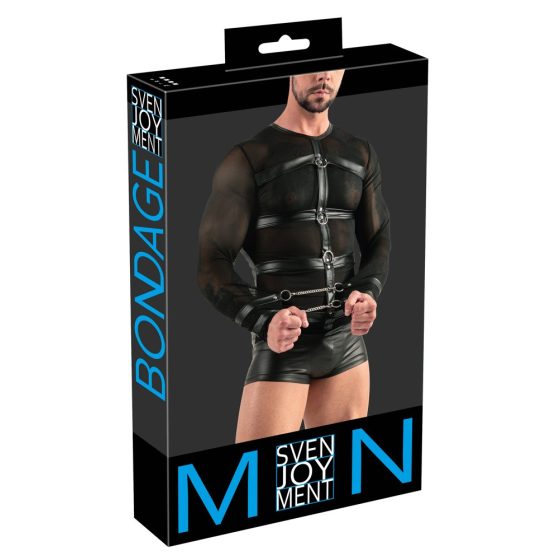 Svenjoyment - Męska koszulka z długim rękawem i paskiem na klatkę piersiową (czarny) - M