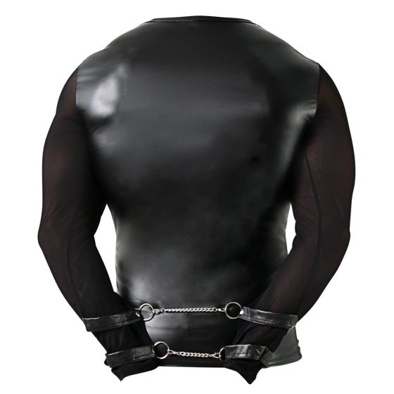 Svenjoyment - Męska koszulka z długim rękawem i paskiem na klatkę piersiową (czarny) - M