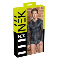   NEK - męska bluza z kapturem, wzór wężowej skóry (czarna)