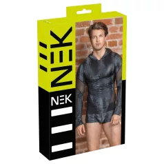   NEK - męska bluza z kapturem, wzór wężowej skóry (czarna)