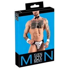 Svenjoyment - męski kostium tanga kelner - czarno-biały