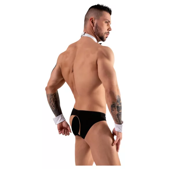 Svenjoyment - męski kostium tanga kelner - czarno-biały - XL