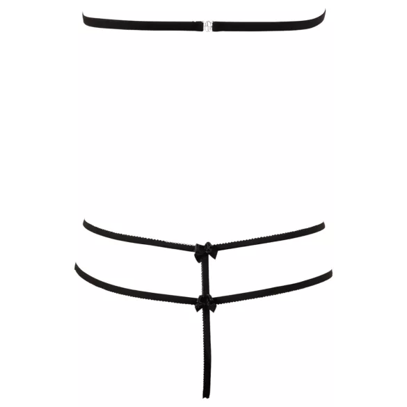 Cottelli - komplet erotyczny otwarty - koronka - czarny - XL