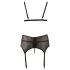 Cottelli Plus Size - koronkowa bielizna trio (czarna) - XXL