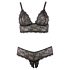 Cottelli Plus Size - koronkowy zestaw biustonosz (czarny) - XXXL