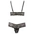 Cottelli Plus Size - koronkowy zestaw biustonosz (czarny) - XXXL
