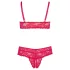 Cottelli Plus Size - komplet bielizny - miękka koronka - czerwony