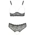 Cottelli Plus Size - komplet bielizny z koralikami - czarny