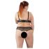 Cottelli Plus Size - perłowy biustonosz (czarny) - XL