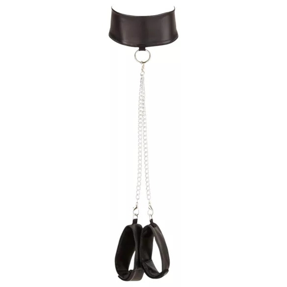 Cottelli Bondage - komplet erotyczny koronkowy błyszczący 4-częściowy - XL