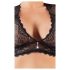 Cottelli Plus Size - lśniący zestaw koronkowy (czarny) - XL