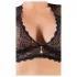 Cottelli Plus Size - komplet bielizny z koronką i cyrkoniami - czarny - 3XL