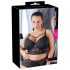 Cottelli Plus Size - koronkowy biustonosz z paskami (czarny) - 85E
