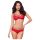 Obsessive 860-SET-3 - czerwony koronkowy zestaw biustonoszy z różą