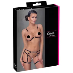   Cottelli - uprząż na ciało z łańcuszkami - 2 części - czarna
