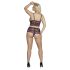 Cottelli Plus Size – kwiatowy stanik (czarno-fioletowy)
