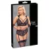 Cottelli Bondage Plus Size - koronkowy zestaw biustonoszy (czarny) - 3XL