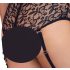 Cottelli Bondage Plus Size - komplet koronkowy stanik (czarny) - 3XL