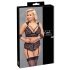 Cottelli Bondage Plus Size - komplet koronkowy stanik (czarny) - 4XL