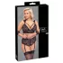 Cottelli Bondage Plus Size - koronkowy zestaw biustonoszy (czarny) - 4XL