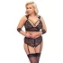 Cottelli Bondage Plus Size - koronkowy zestaw biustonoszy (czarny) - 4XL