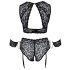 Cottelli Bondage Plus Size - komplet koronkowy stanik (czarny) - 4XL