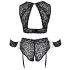 Cottelli Bondage Plus Size - koronkowy zestaw biustonoszy (czarny) - 4XL