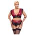 Cottelli Bondage Plus Size - koronkowy komplet bielizny (czerwony)
