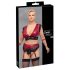 Cottelli Bondage Plus Size - koronkowy komplet bielizny (czerwony)