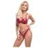 Cottelli Party - komplet bielizny błyszczący - czerwony - 85B/L