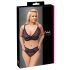 Cottelli Plus Size - przezroczysty zestaw biustonoszy (fioletowy)