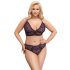 Cottelli Plus Size - przezroczysty zestaw biustonoszy (fioletowy)