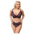 Cottelli Plus Size - przezroczysty zestaw biustonoszy (fioletowy)