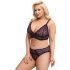 Cottelli Plus Size - przezroczysty zestaw biustonoszy (fioletowy)