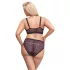 Cottelli Plus Size - prześwitujący wzorzysty zestaw biustonoszy (fioletowy)