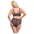 Cottelli Plus Size - prześwitujący wzorzysty zestaw biustonoszy (fioletowy)