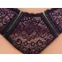 Cottelli Plus Size - prześwitujący wzorzysty zestaw biustonoszy (fioletowy)